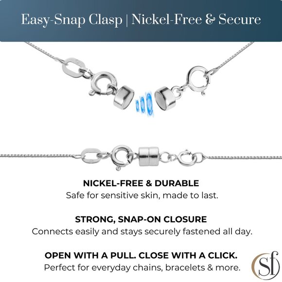 Magnetic Necklace Clasp Set Silver | 2 Pack | Easy On Off | Boutique New - Picture 3 of 13
